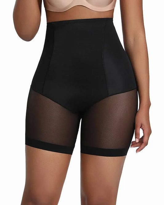 Women's High Waist Tummy Lifting Butt Soft Seamless Mesh Splicing Body Shaping Panties