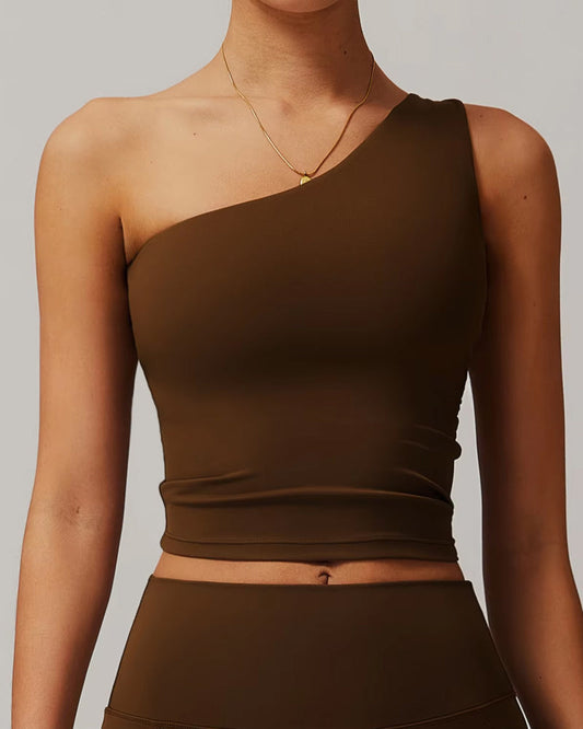 One-Shoulder Waist-Hugging Quick-Drying Sports Vest