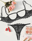 Sexy Lace Hollow Anti-Sagging Bra and Crotchless Thong Set