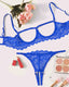 Sexy Lace Hollow Anti-Sagging Bra and Crotchless Thong Set