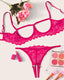 Sexy Lace Hollow Anti-Sagging Bra and Crotchless Thong Set