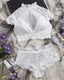 High Neck Lace Sheer Mesh Backless Bra Underwear Set