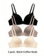 3-Pack Comfortable Wire-Free V-Neck T-Shirt Bra