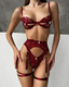 Sexy Rhinestone Teardrop Lace Cut-Out Lingerie Set