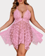 Sexy Heart Cutout Lace Front-Closure Nightdress