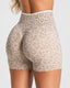 High Elasticity Seamless Tummy Control Leopard Yoga Shorts