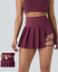 High-waisted Pleated Two-in-one Side Pocket Asymmetrical Hem Quick-drying Skirt