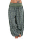 Casual Loose Retro Print Wide-leg Pants