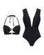 Beach Vacation Deep V One-piece Swimsuit and Cover-up