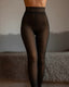 Semi-sheer Fleece-lined Warm Stretch Leggings