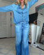 Casual Comfortable Stretch Denim Dream Pajama Set