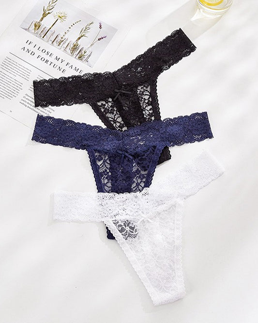 Sexy Lace Sheer Low-rise Thong Panties