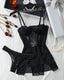 Women's Sexy Floral Lace See-through Slip Dress and Thong Set