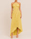 Halter Neck Backless Ruffled Maxi Dress