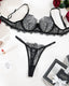 Sexy Lace Sheer Bra and Thong Lingerie Set