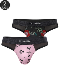2-Pack Sexy Men's Printed Mesh Low-Rise Thongs