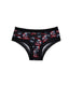 Rose Print Lace Trim High-Stretch Comfort Mid-Rise Women's Panties