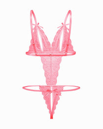 Lace Bodysuit Deep V Teddy
