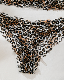 Sexy Leopard Print Cutout Lace Lingerie Set