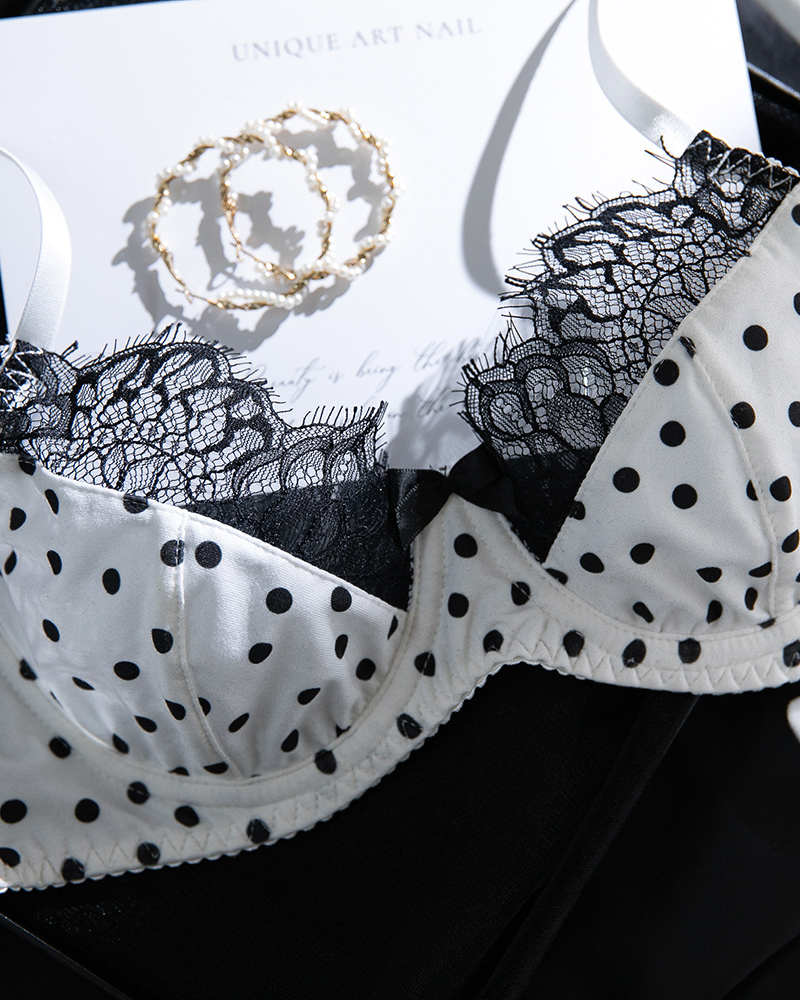 Sexy Cute Polka Dot Lace Lingerie Set