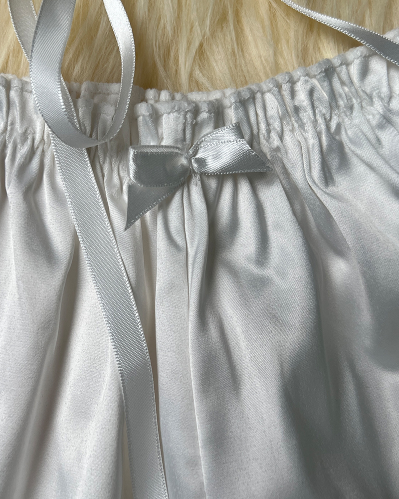 Sexy Satin Off-Shoulder Pajama Set