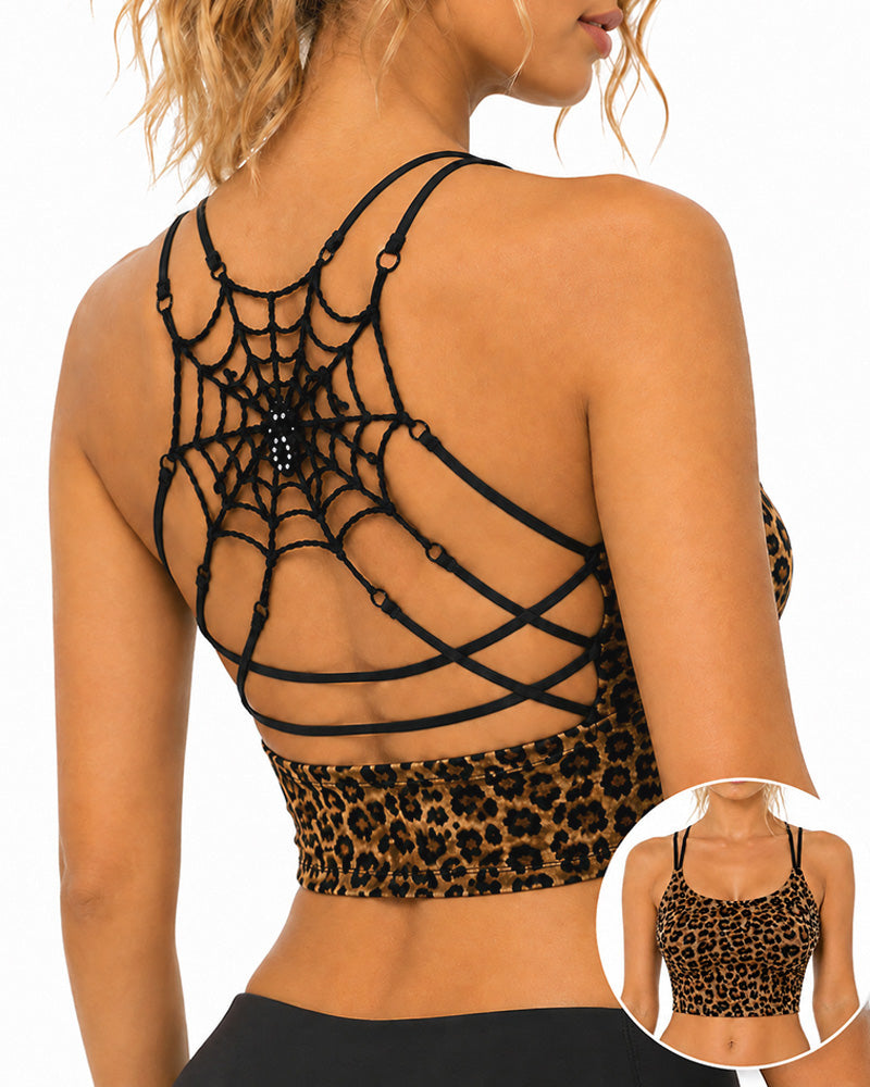 Sexy Spider Web Sleeveless Backless Tank Top