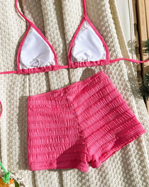 Halter Neck Starfish Sequin Embroidered Two-Piece Bikini Set