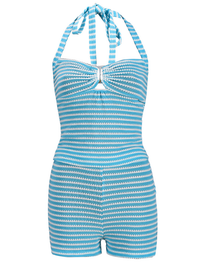 Sexy Beach Vacation Striped Halter Bikini Set