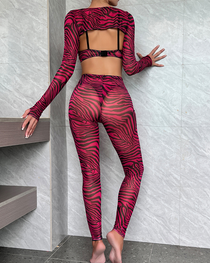 Sexy Zebra Print 4-Piece Lingerie Set
