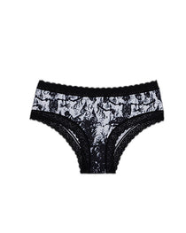 Rose Print Lace Trim High-Stretch Comfort Mid-Rise Women's Panties