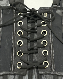 Sexy Sheer Stripe Mesh Corset Set with Matching Choker