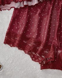 Sheer Mesh Lace Polka Dot Pajama Set