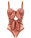 Bow-detailed Paisley Print Swimsuit set