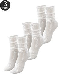 3-Pairs Sexy Elegant Ultra-Sheer Lace Ankle Socks