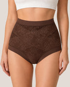 4-Pack High Waist Front Crossover Floral Lace Breathable Panties