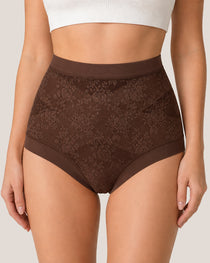 4-Pack High Waist Front Crossover Floral Lace Breathable Panties