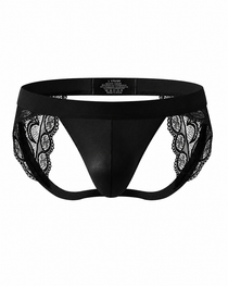 2-Pack Sexy Men's Low-Rise Cutout Lace Thongs