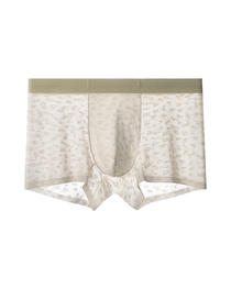 Men’s Seamless Leopard Print Ice Silk Boxer Briefs