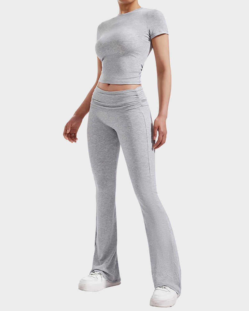 Women's 2-Piece Lounge Set: Tops & Flare Pants Secondary image