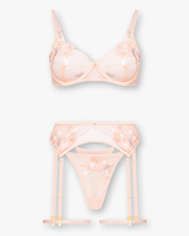 Delicate Floral Embroidered Lingerie Set