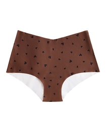High-Waisted Heart Print Invisible Panties