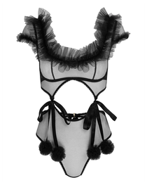 Sexy Sheer Open-Back Sculpting Bodysuit