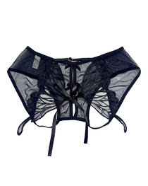 Low-Waist Butterfly Bow Lace Mesh Thong Panty