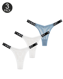 Sexy Heart Lace Thong Panties 3-Pack