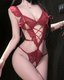 Sexy Lace Seductive Cut-Out Strappy Bodysuit