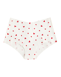 High-Waisted Heart Print Invisible Panties