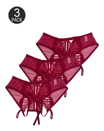 Low-Waist Butterfly Bow Lace Mesh Thong Panty