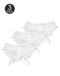Low-Waist Butterfly Bow Lace Mesh Thong Panty