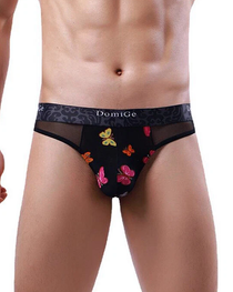 2-Pack Sexy Men's Printed Mesh Low-Rise Thongs