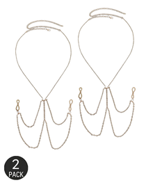 Sexy Rhinestone Metal Chain Nipple Clamps Body Chain